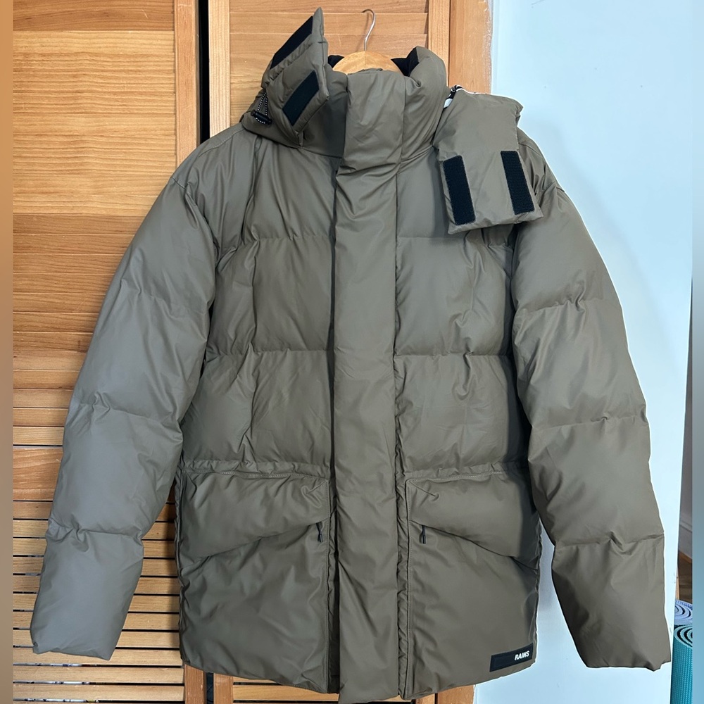 $730 value * RAINS Block Puffer Jacket - Woods, Men’s Small